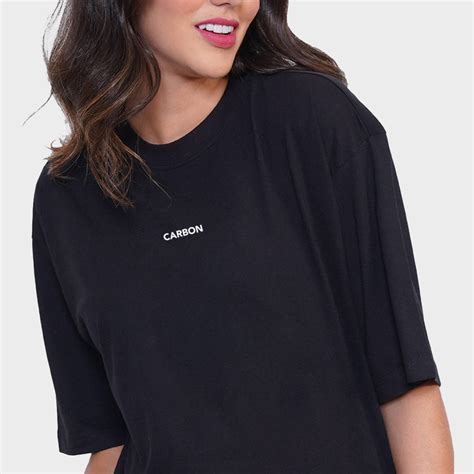 Carbon TM Bold Print Cotton T-shirt Women - Oversized Black ( – Carbon ...