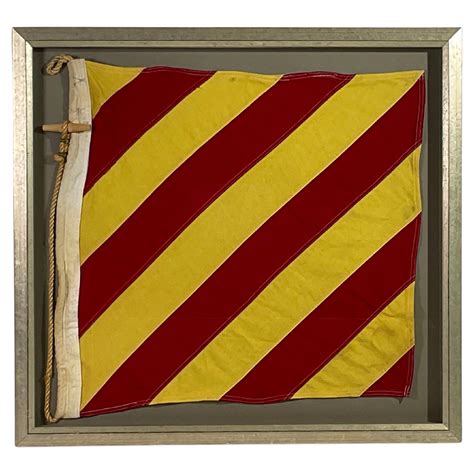 Vintage Nautical Signal Flag in Frame For Sale at 1stDibs