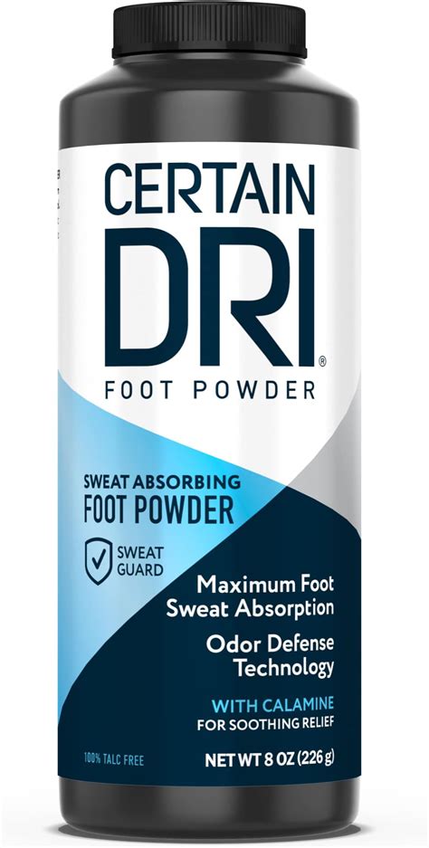 Amazon.com : Certain Dri Foot Powder for Men & Women, Maximum Sweat ...