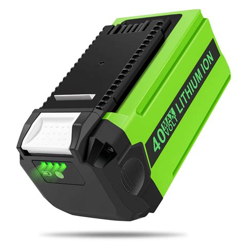 40V 6.0Ah Lithium Battery Replacement for GreenWorks 40V Battery, Green ...