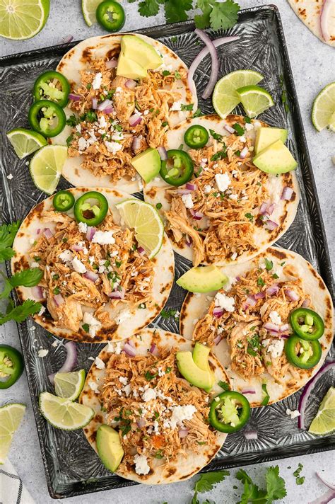 Healthy Crockpot Chicken Tacos | The Clean Eating Couple