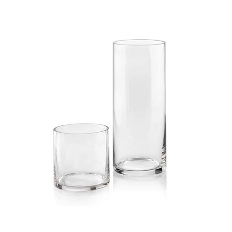Buy Incrizma Imported Cylinder Glass Vase Pack of 2 (Set of 2 (10 cm ...