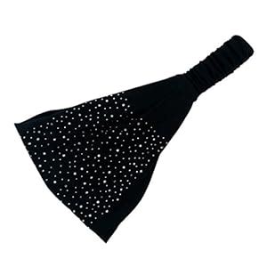 El Regalo Rhinestone Elastic Bandana Wide Sports Headband/Hair Band for ...