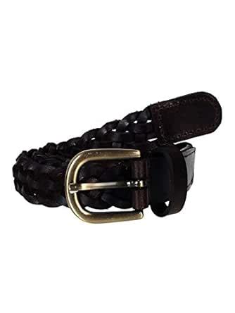 Buy Aditi Wasan Genuine Leather Dark Brown Braided Women Belt at Amazon.in