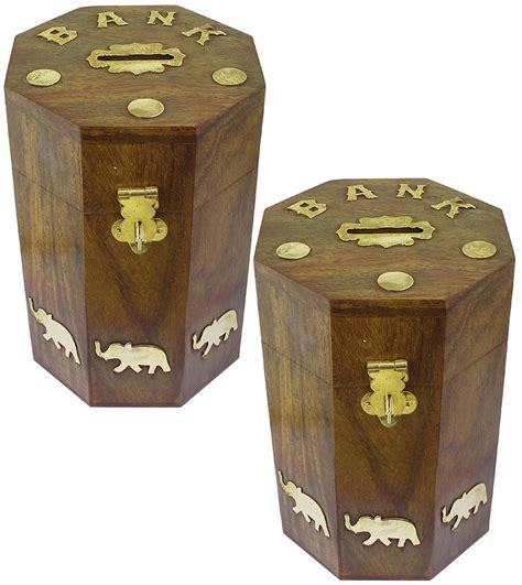 Doon Coin Bank Money Saving Box - Banks for Kids & Adults - Wood ...