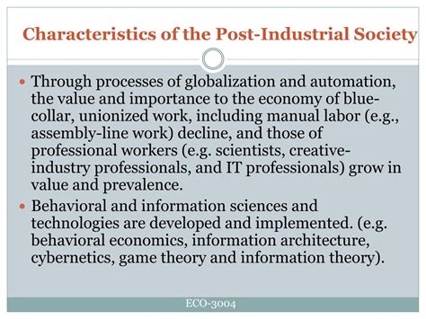 PPT - POST-INDUSTRIAL SOCIETY AND GLOBALIZATION PowerPoint Presentation - ID:8708769