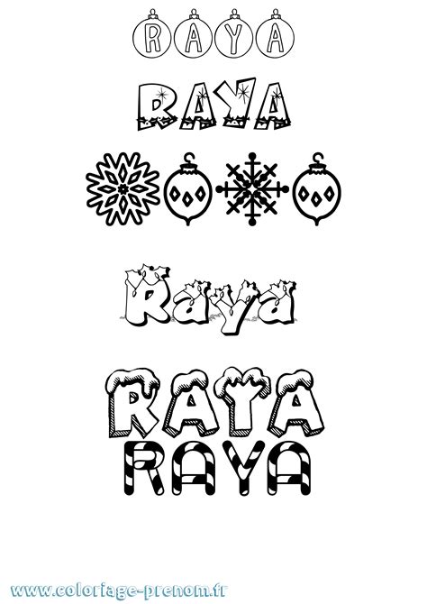 Coloriage du prénom Raya : à Imprimer ou Télécharger facilement