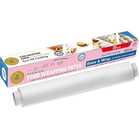 BEKKO Roll 20 Meter Food Wrapping Paper Roll Non-Stick Ideal for Baking ...