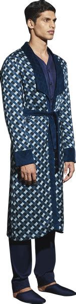 Blue Printed Robe - Unisex