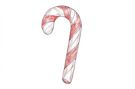 A continuous line drawing of Christmas candy Red candy canes on a white background Modern ...