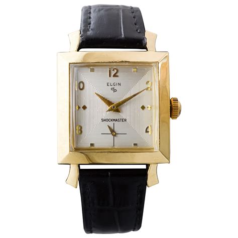 Lord Elgin Yellow Gold-Filled Shockmaster Art Deco Watch 1950's ...