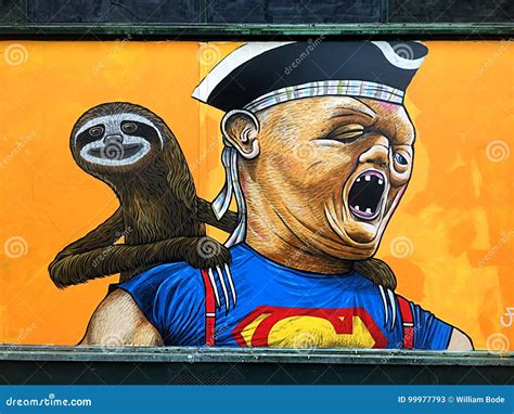 Mural of Sloth from the 1985 Goonies Movie Editorial Stock Photo ...
