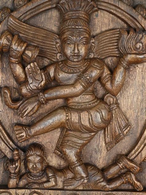 Ananda Tandava Wooden Nataraja Panel-12" – Sengottuvel Wood Carvings