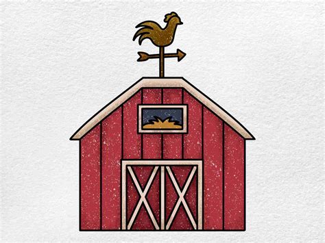 Barn Drawing For Kids