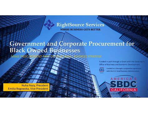 Government and Corporate Procurement for Black Owned Businesses ...