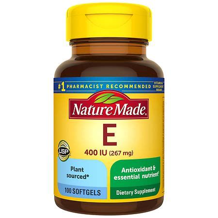 Nature Made Vitamin E 267 mg (400 IU) d-Alpha Softgels | Walgreens