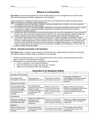 Fillable Online Balance in an Ecosystem Succession in an Ecosystem ...