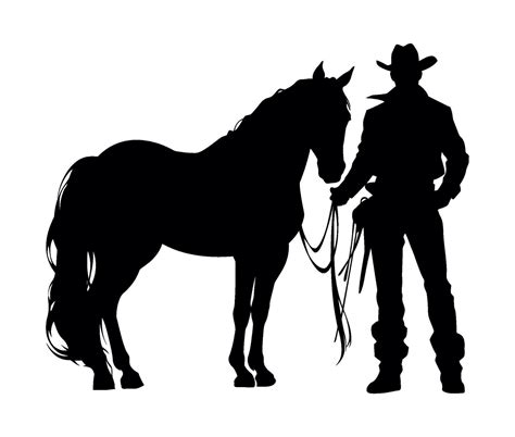 cowboy silhouette in horse stallion illustration isolated 47642492 ...