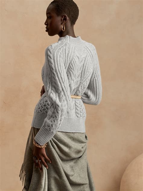 Cashmere Cable-Knit Sweater | Banana Republic
