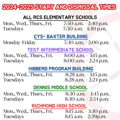 Calendars - District - Richmond Community Schools