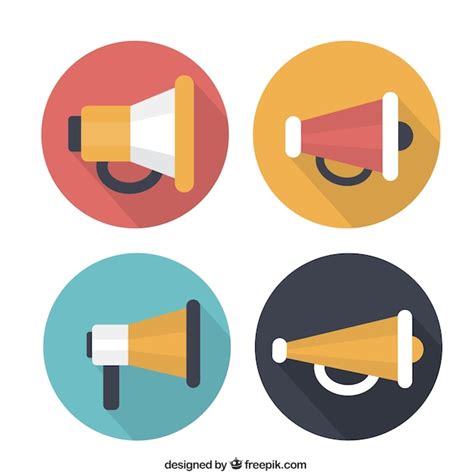 Variety of megaphone icons | Premium Vector