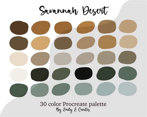 Savannah Desert Procreate Color Palette Procreate Tool Instant Download ...