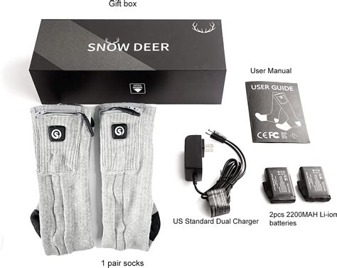 Buy SNOW DEER 2022 Upgraded Rechargeable Electric Heated Socks,7.4V ...