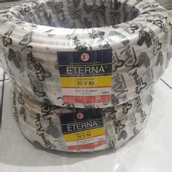 Jual ETERNA 2X1.5 KABEL LISTRIK NYM 2X1.5 TEMBAGA MURNI SNI 50 YARD 1 ...
