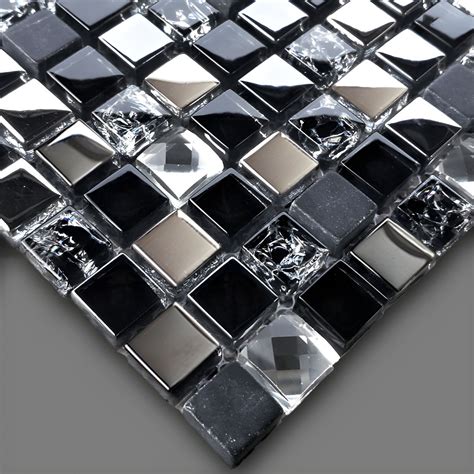 Glass Mosaic Tile Square Shape Wall Tile with Fade Resistant - 1 Case ...