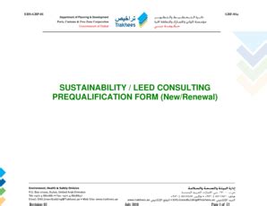 SUSTAINABILITY / LEED CONSULTING PREQUALIFICATION FORM - Ehss - Fill ...