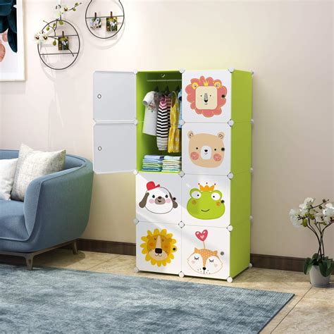 Keshav International Kid's Plastic Wardrobe Cabinet 8 Door Storage ...