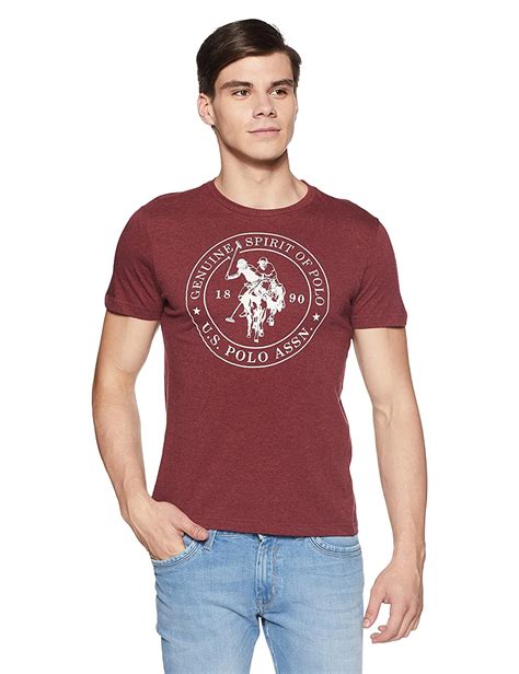 U.S. Polo Assn. Men's Maroon Cotton Regular Fit T-Shirt – Stilento