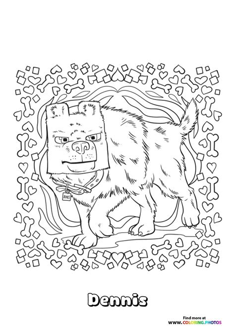 Minecraft Dennis Coloring Sheet
