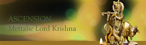 Buy ascension Gold Plated Metal Handicraft Lord Krishna On Moon Playing ...