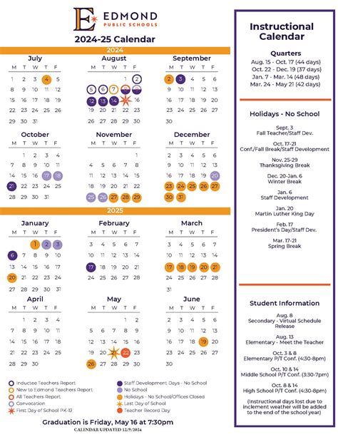 Calendar | Edmond Public Schools