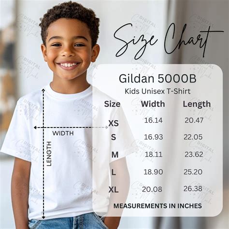Gildan 5000B Kids Size Chart Kids T-shirt Size Chart Kid Gildan Size ...