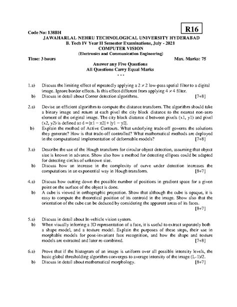 Computer vision - Code No: 138BH JAWAHARLAL NEHRU TECHNOLOGICAL ...