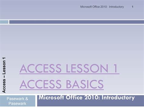 Image result for Access Lesson 1