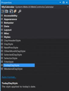 Image result for ASP.NET Vs2019 Calendar Control