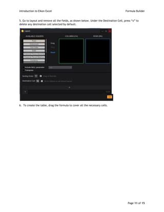 Eikon Refinitiv Excel Basics 的图像结果