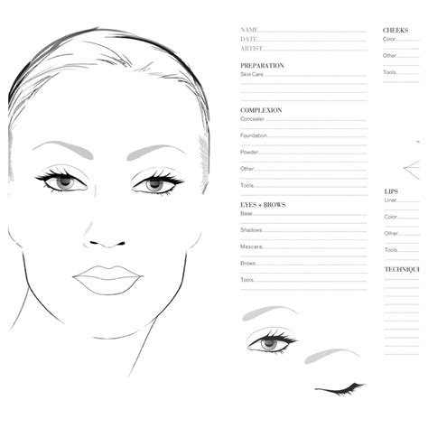 Printable Makeup Face Charts - Printable Word Searches