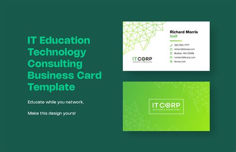 IT Education Technology Consulting Business Card Template in Illustrator, Word, PSD - Download ...