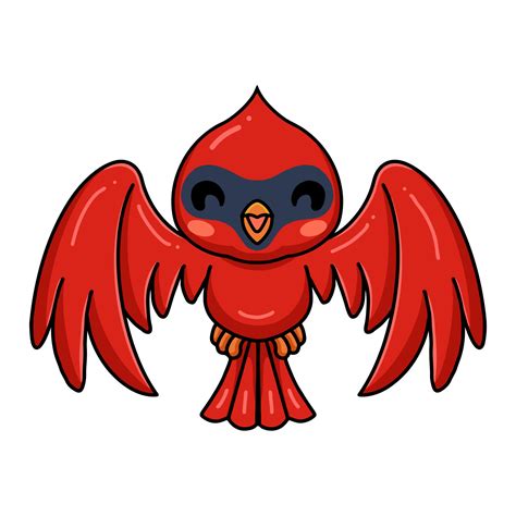 Cute baby cardinal bird cartoon flying 11954919 Vector Art at Vecteezy