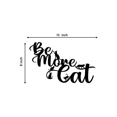 "Be More Cat" Black Engineered Wood Wall Art Cutout, Ready to Hang Home ...