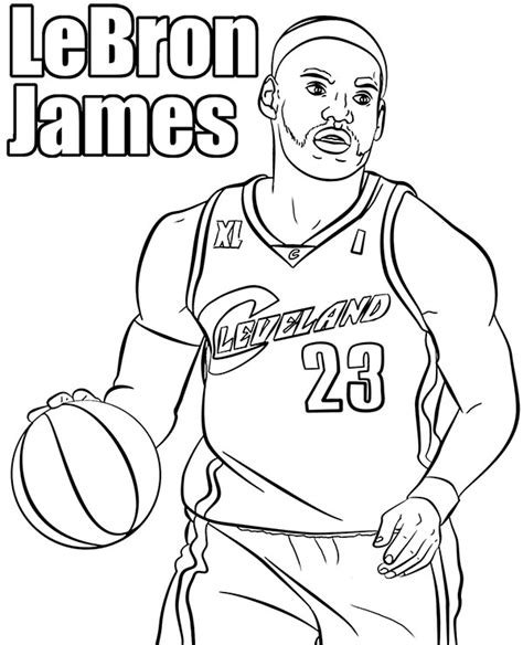 Basketball players coloring page Le Bron James printable picture