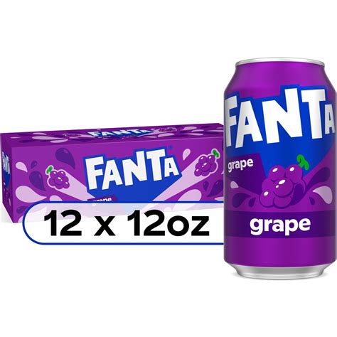 Fanta Grape Caffeine-Free Fruit Soda Pop, 12 fl oz, 12 Pack Cans ...