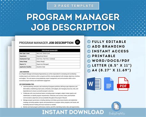 Image result for Program Manager Job Description