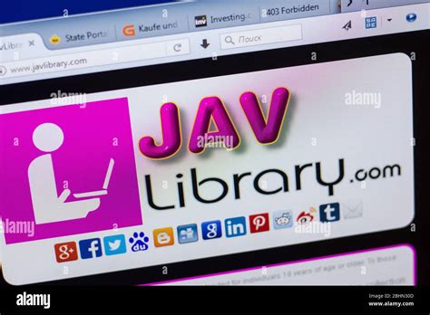 Ryazan, Russia - May 13, 2018: JavLibrary website on the display of PC ...