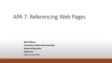 Image result for APA Referencing Web Page