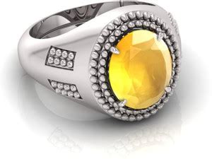 TODANI JEMS 7.25 Ratti Yellow Sapphire Gemstone Adjustable Ring With ...